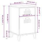 Comodino in legno composito bianco, plastica, comodino medio