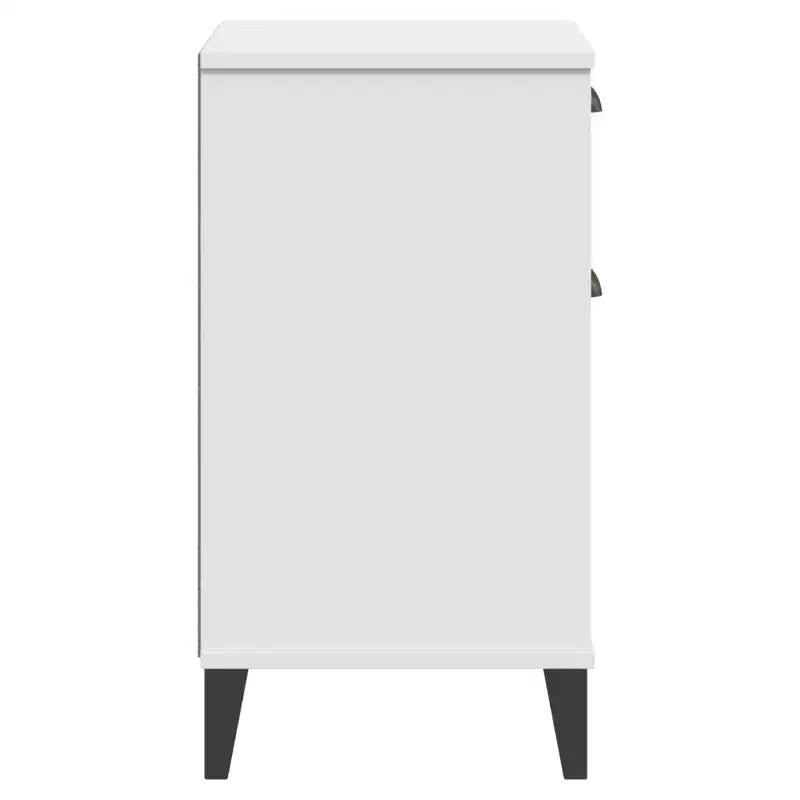 Comodino in legno composito bianco, plastica, comodino medio