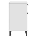 Comodino in legno composito bianco, plastica, comodino medio