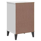 Comodino in legno composito bianco, plastica, comodino medio