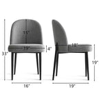 Set di 4 sedie da pranzo imbottite senza braccioli, sedie laterali in tessuto misto lino con gambe in metallo, sedie moderne per cucina e sala da pranzo - Panipeachy