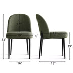 Set di 4 sedie da pranzo imbottite senza braccioli, sedie laterali in tessuto misto lino con gambe in metallo, sedie moderne per cucina e sala da pranzo - Panipeachy