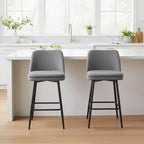 Homy Casa Set di 2 Sgabelli da Bar Girevoli con Altezza Bancone e Seduta Imbottita, Altezza Seduta 65 cm