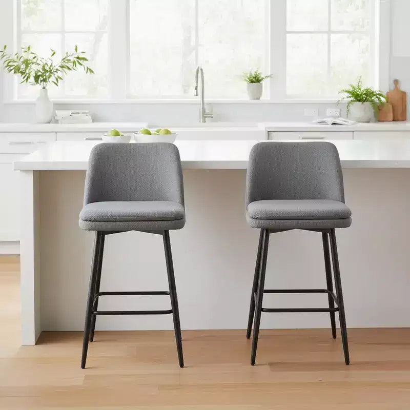 Homy Casa Set di 2 Sgabelli da Bar Girevoli con Altezza Bancone e Seduta Imbottita, Altezza Seduta 65 cm