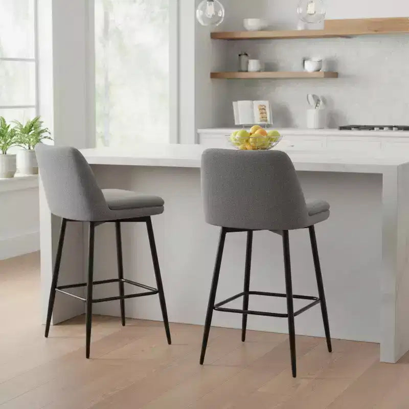 Homy Casa Set di 2 Sgabelli da Bar Girevoli con Altezza Bancone e Seduta Imbottita, Altezza Seduta 65 cm