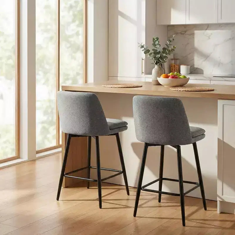 Homy Casa Set di 2 Sgabelli da Bar Girevoli con Altezza Bancone e Seduta Imbottita, Altezza Seduta 65 cm