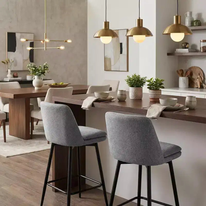 Homy Casa Set di 2 Sgabelli da Bar Girevoli con Altezza Bancone e Seduta Imbottita, Altezza Seduta 65 cm