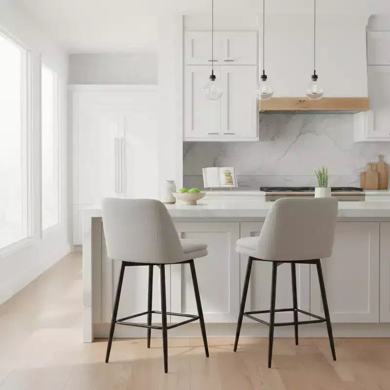 Homy Casa Set di 2 Sgabelli da Bar Girevoli con Altezza Bancone e Seduta Imbottita, Altezza Seduta 65 cm