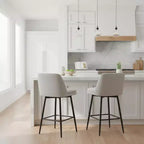Homy Casa Set di 2 Sgabelli da Bar Girevoli con Altezza Bancone e Seduta Imbottita, Altezza Seduta 65 cm