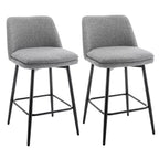 Homy Casa Set di 2 Sgabelli da Bar Girevoli con Altezza Bancone e Seduta Imbottita, Altezza Seduta 65 cm