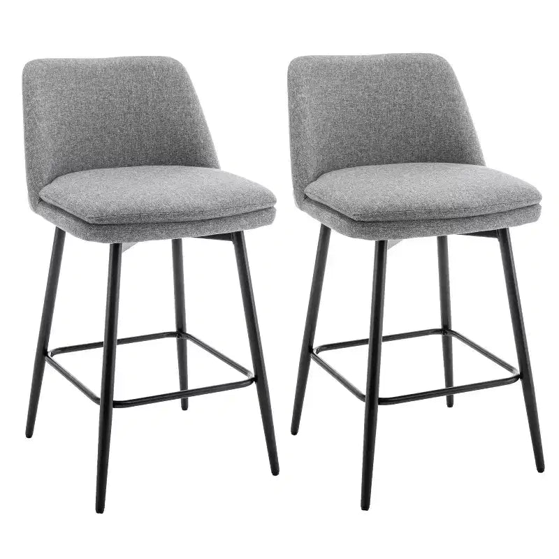 Homy Casa Set di 2 Sgabelli da Bar Girevoli con Altezza Bancone e Seduta Imbottita, Altezza Seduta 65 cm