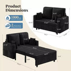 Divano letto estraibile 3-in-1, Divano letto a 2 posti, Divano letto estraibile full-size con portabicchieri, per soggiorno, camera da letto, appartamento