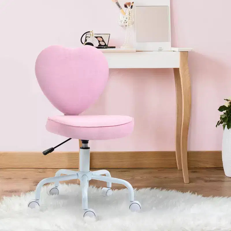Sedia da Ufficio con Schienale a Cuore e Altezza Regolabile