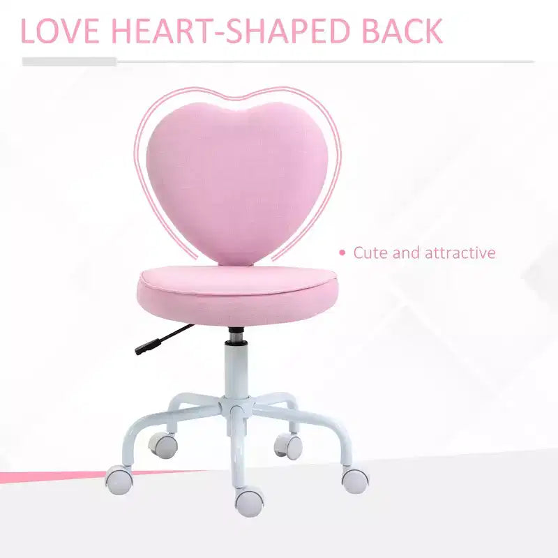 Sedia da Ufficio con Schienale a Cuore e Altezza Regolabile