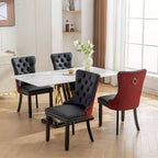 Set di 2 sedie da pranzo moderne con schienale ad ala, rivestimento in PU, dettaglio schienale in velluto, senza braccioli per cucina o sala da pranzo - Panipeachy
