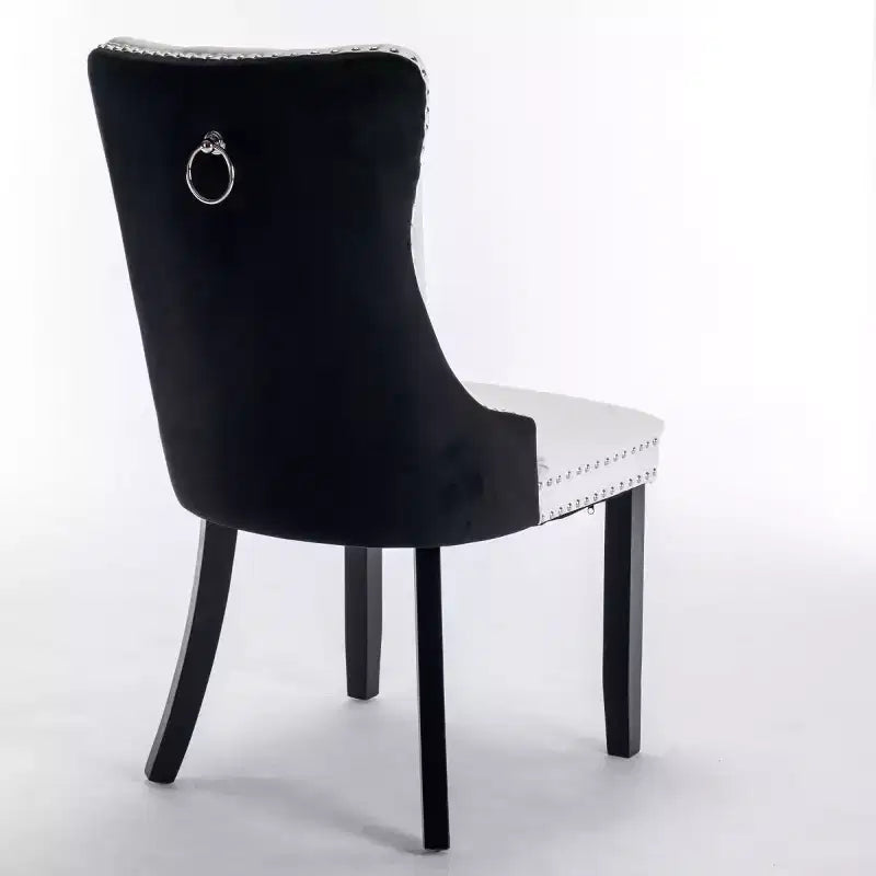 Set di 2 sedie da pranzo moderne con schienale ad ala, rivestimento in PU, dettaglio schienale in velluto, senza braccioli per cucina o sala da pranzo - Panipeachy