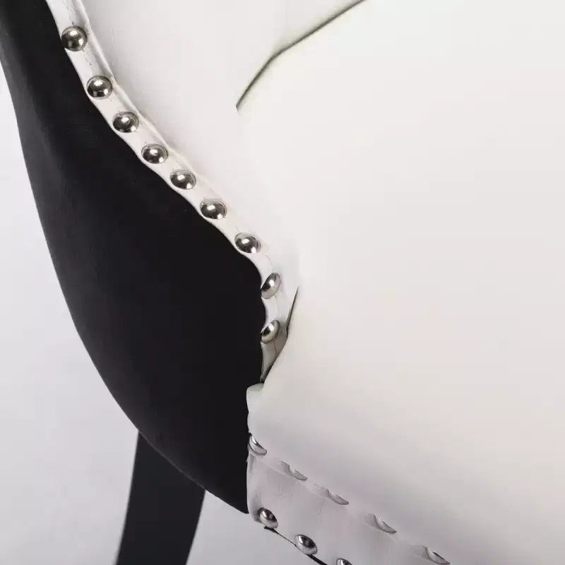 Set di 2 sedie da pranzo moderne con schienale ad ala, rivestimento in PU, dettaglio schienale in velluto, senza braccioli per cucina o sala da pranzo - Panipeachy