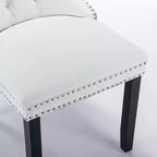 Set di 2 sedie da pranzo moderne con schienale ad ala, rivestimento in PU, dettaglio schienale in velluto, senza braccioli per cucina o sala da pranzo - Panipeachy