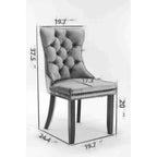 Set di 2 sedie da pranzo moderne con schienale ad ala, rivestimento in PU, dettaglio schienale in velluto, senza braccioli per cucina o sala da pranzo - Panipeachy