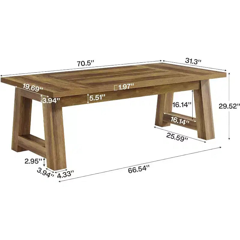 Tavolo da pranzo Lantine 70.5'' per 6-8 persone, tavolo da cucina in legno stile rustico, tavolo da pranzo rettangolare per casa, sala da pranzo