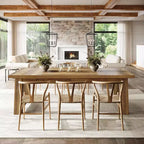 Tavolo da pranzo Lantine 70.5'' per 6-8 persone, tavolo da cucina in legno stile rustico, tavolo da pranzo rettangolare per casa, sala da pranzo