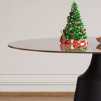 GDFStudio Yara Tavolo da Pranzo Rotondo Moderno di Metà Secolo con Piano in Vetro Temperato