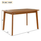 Tavolo da pranzo Modern Mid-Century da 47 pollici, gambe in legno massello di gomma, piano curvo ovale per 4 persone, tavolo da cucina/sala da pranzo, marrone - ModernLuxe
