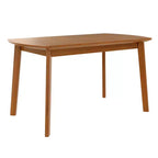 Tavolo da pranzo Modern Mid-Century da 47 pollici, gambe in legno massello di gomma, piano curvo ovale per 4 persone, tavolo da cucina/sala da pranzo, marrone - ModernLuxe