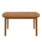Tavolo da pranzo Modern Mid-Century da 47 pollici, gambe in legno massello di gomma, piano curvo ovale per 4 persone, tavolo da cucina/sala da pranzo, marrone - ModernLuxe