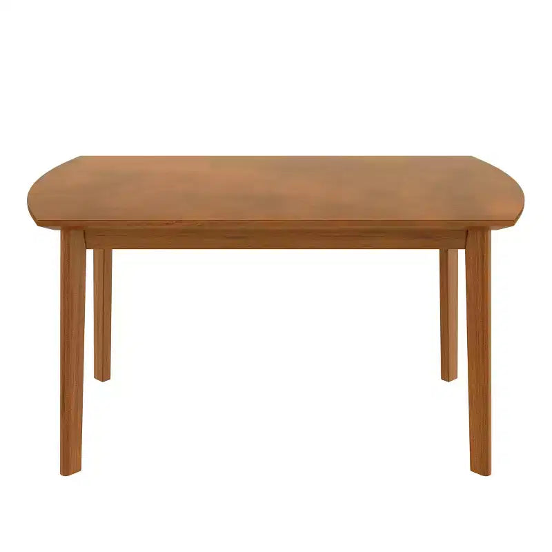 Tavolo da pranzo Modern Mid-Century da 47 pollici, gambe in legno massello di gomma, piano curvo ovale per 4 persone, tavolo da cucina/sala da pranzo, marrone - ModernLuxe