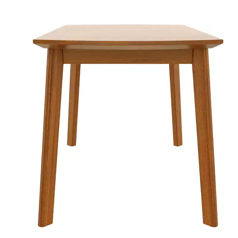 Tavolo da pranzo Modern Mid-Century da 47 pollici, gambe in legno massello di gomma, piano curvo ovale per 4 persone, tavolo da cucina/sala da pranzo, marrone - ModernLuxe