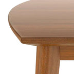 Tavolo da pranzo Modern Mid-Century da 47 pollici, gambe in legno massello di gomma, piano curvo ovale per 4 persone, tavolo da cucina/sala da pranzo, marrone - ModernLuxe