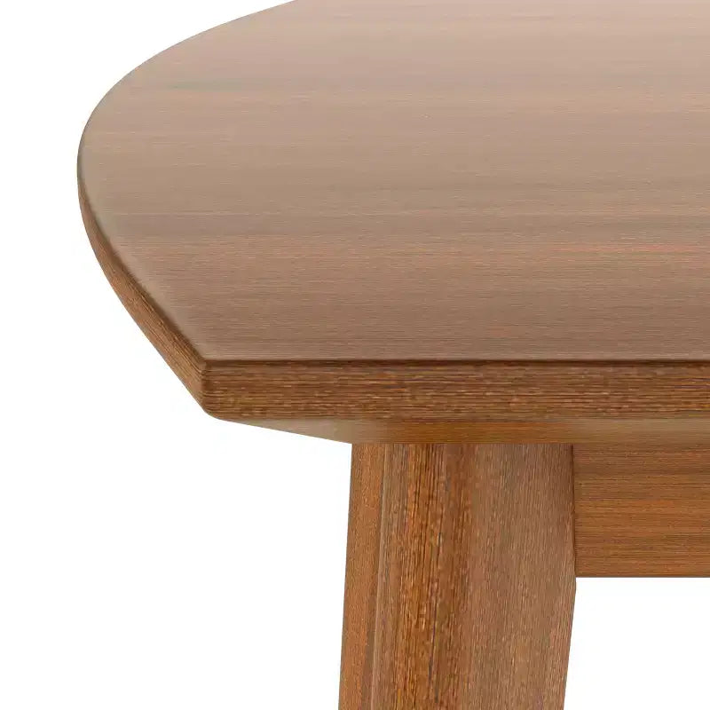 Tavolo da pranzo Modern Mid-Century da 47 pollici, gambe in legno massello di gomma, piano curvo ovale per 4 persone, tavolo da cucina/sala da pranzo, marrone - ModernLuxe