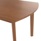 Tavolo da pranzo Modern Mid-Century da 47 pollici, gambe in legno massello di gomma, piano curvo ovale per 4 persone, tavolo da cucina/sala da pranzo, marrone - ModernLuxe