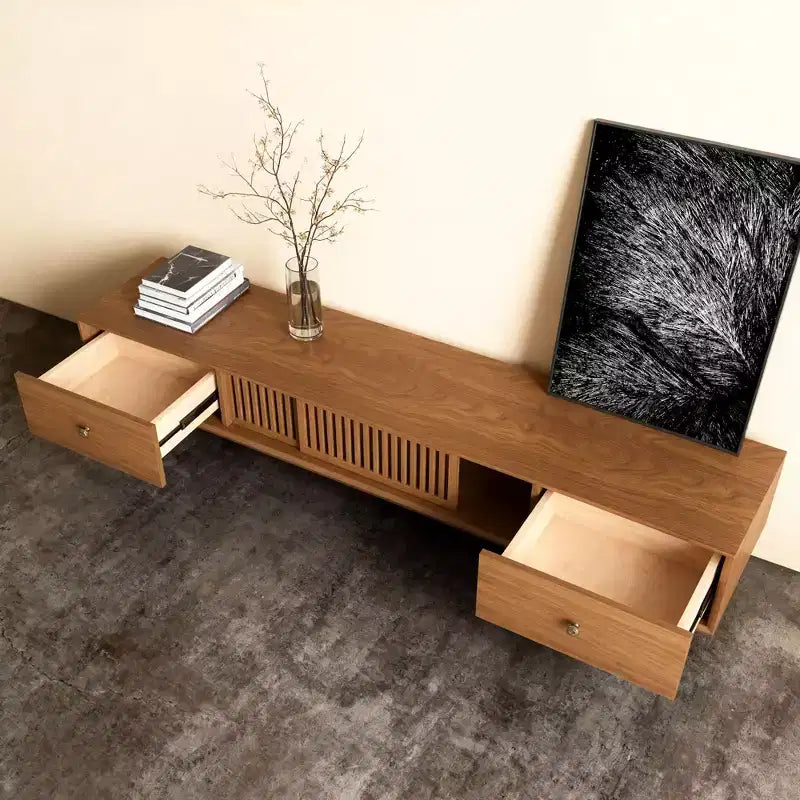 Mobile porta TV Gaoyangjiaju da 200 cm per TV fino a 80 pollici con cassetti e ante a persiana, consolle multimediale da soggiorno