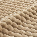Divano modulare a U in flanella 146 posti con pouf a fibbia, nessun assemblaggio richiesto, color cammello chiaro