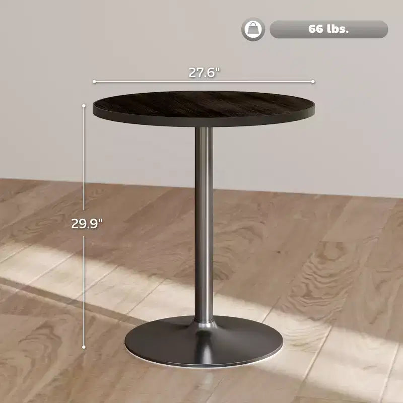 Tavolo da Pranzo Rotondo per 2-4 Persone, Piccolo Tavolo da Cucina con Piano Effetto Legno