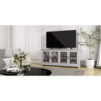 GALANO Porta TV tradizionale con ante a specchio e ripiani regolabili 68,2 L x 17,2 P x 29,3 H