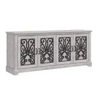 GALANO Porta TV tradizionale con ante a specchio e ripiani regolabili 68,2 L x 17,2 P x 29,3 H