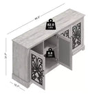 GALANO Porta TV tradizionale con ante a specchio e ripiani regolabili 68,2 L x 17,2 P x 29,3 H