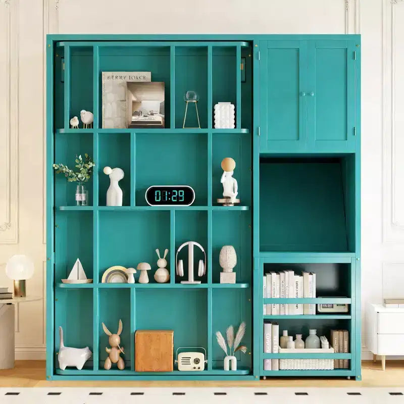 Letto a scomparsa Luxystar Twin Size con scrivania, armadietto e libreria