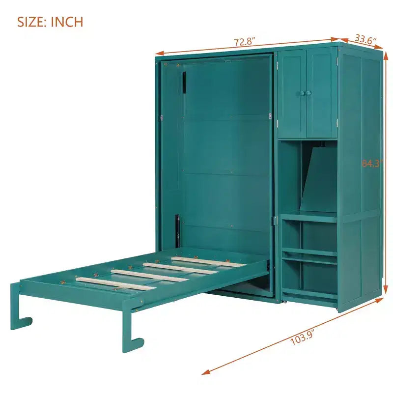 Letto a scomparsa Luxystar Twin Size con scrivania, armadietto e libreria