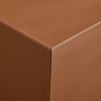GDFStudio Verdan Set di 2 Tavolini da Accento Rettangolari Moderni in Pelle Selletta e Legno