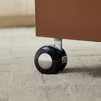 GDFStudio Verdan Set di 2 Tavolini da Accento Rettangolari Moderni in Pelle Selletta e Legno