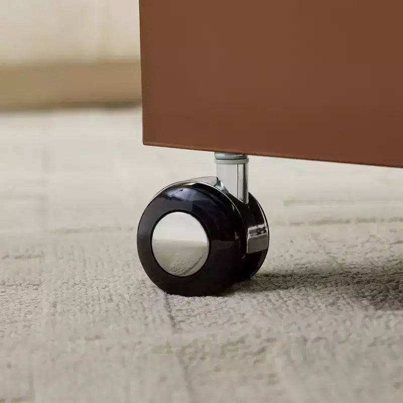 GDFStudio Verdan Set di 2 Tavolini da Accento Rettangolari Moderni in Pelle Selletta e Legno