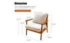 Poltrona di design moderno con struttura in legno massello e cuscino in tessuto felpato, seduta versatile per soggiorno, camera da letto