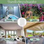 Dovelina, 72 ore x 47 larghezza, pannelli frangivista in metallo ad arco da esterno, recinzione autoportante, colore bianco/marrone per giardino, patio, ponte, cortile