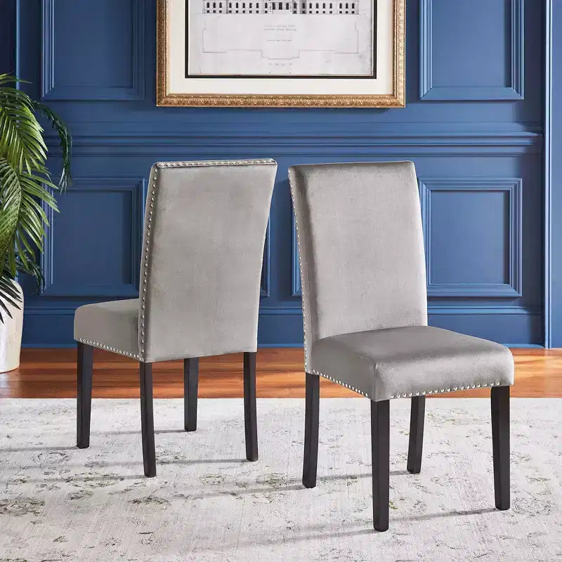 Sedie imbottite in velluto Banforth Nailhead (set da 2) - iNSPIREQ