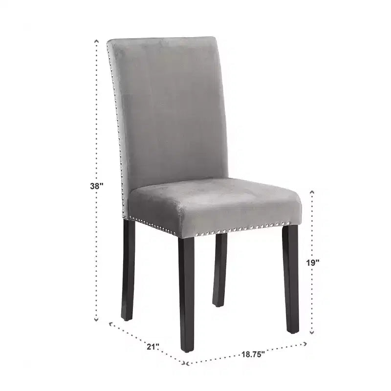 Sedie imbottite in velluto Banforth Nailhead (set da 2) - iNSPIREQ