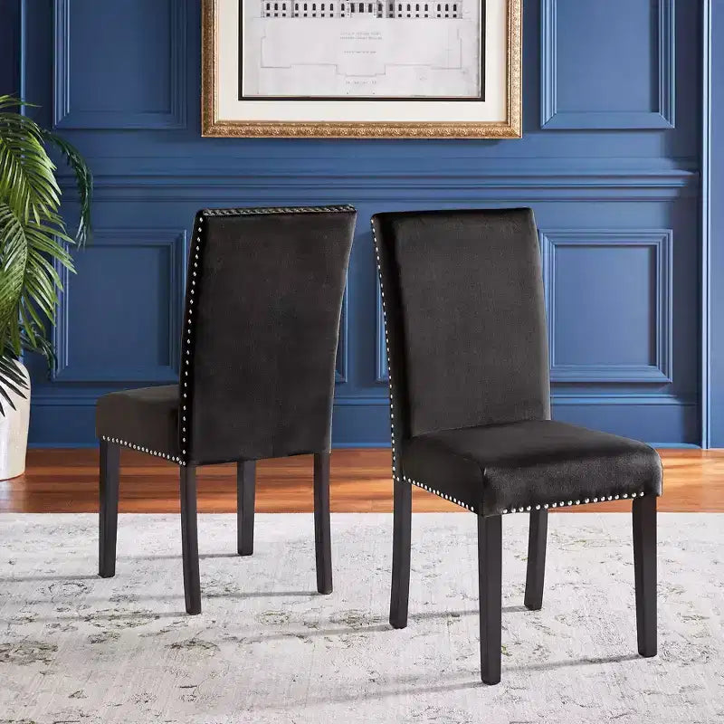 Sedie imbottite in velluto Banforth Nailhead (set da 2) - iNSPIREQ